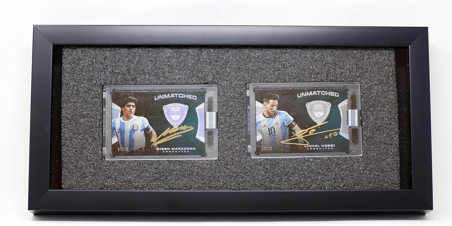 Amazon Drob Collectibles メッシとマラドーナフレーム パニーニエミネンス トリプルダイヤモンド 限定版 記念品 サイン入りカード サイン入り プレミアム フットボール サッカー アルゼンチン レジェンド Drob Collectibles スポーツファングッズ