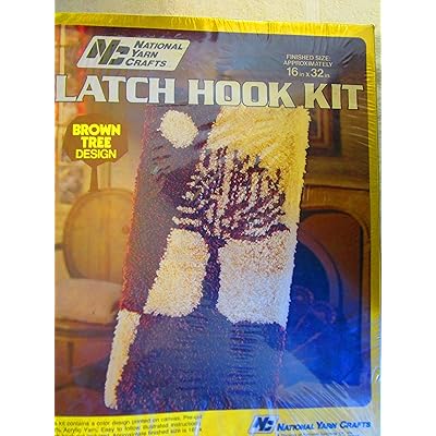 Vintage National Yarn Tree " Brown Tree Design " Latch Hook Kit # R118