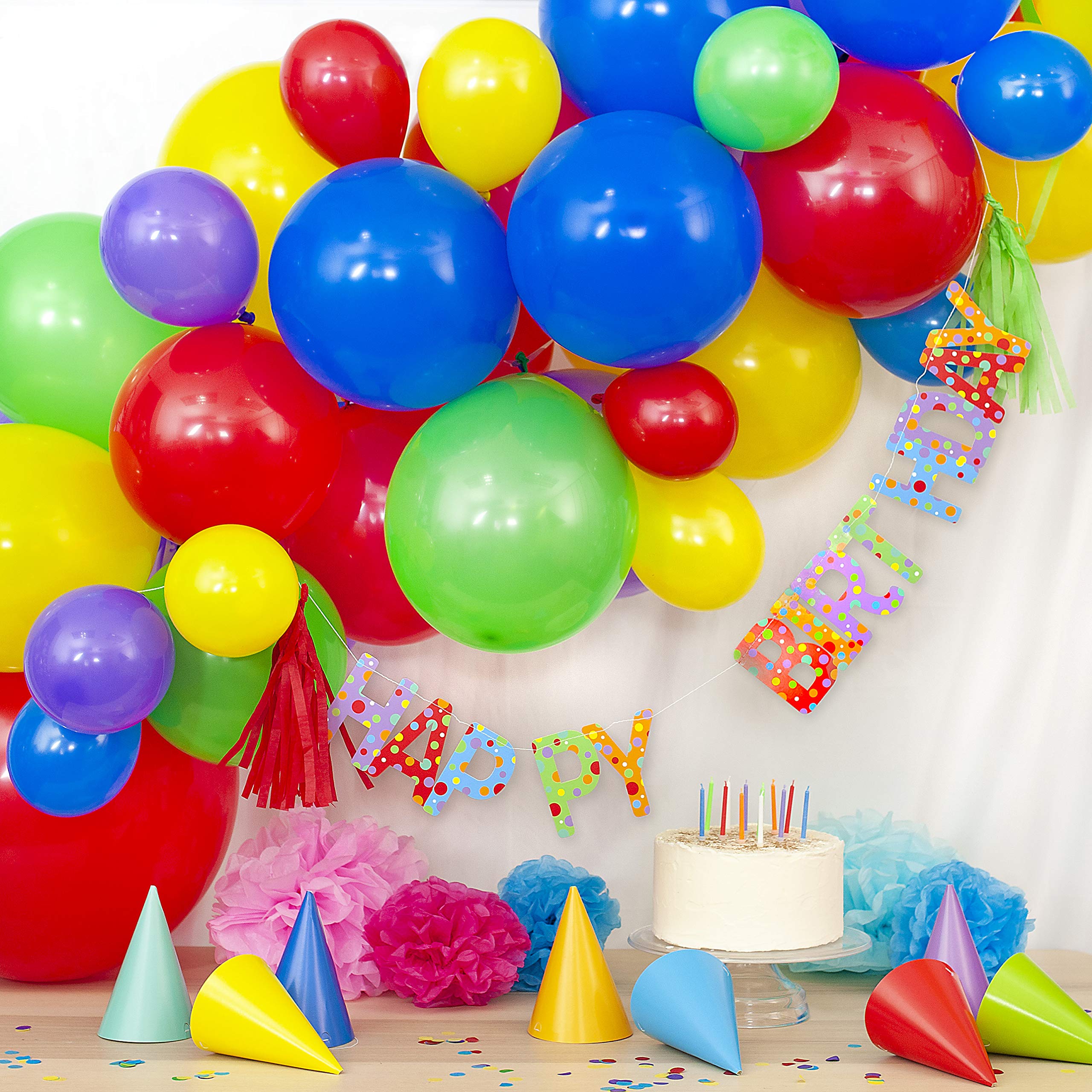 Balloon Arch Kit - Multicoloured 50 pcs Latex Balloon Garland - 2 Metres