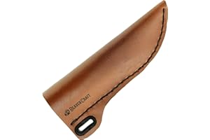 BeaverCraft Knife Leather Sheath SH1 6" x 2.4" - Genuine Leather Case for Fixed Blade Knives - Brown Knife Sheath - Knives Ho