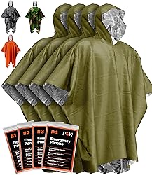 PREPARED4X Emergency Poncho with Mylar Blanket