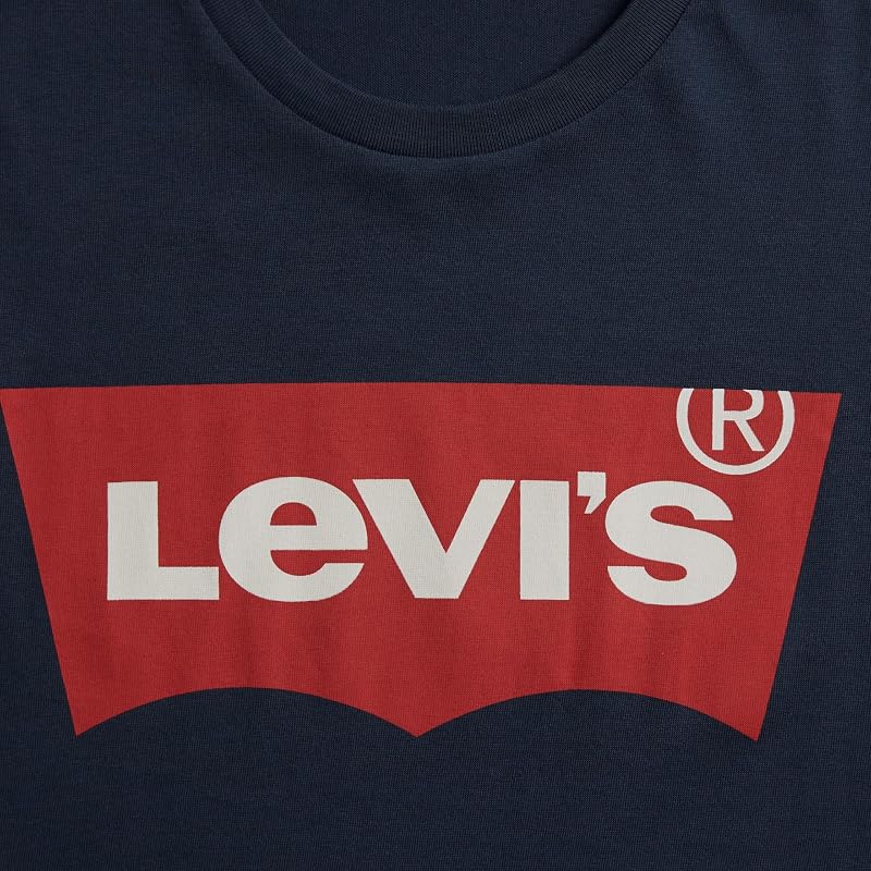 Herren Graphic Set-In Neck T-Shirt, Batwing Logo, Dress Blues, M