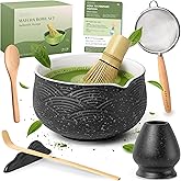 EDELHAUS Matcha Kit Whisk Set (7 Pcs) - Complete Matcha Set, Matcha Bowl with with Bowl, Whisk and Holder, Bamboo Spoon/Scoop, Scoop Rester and Sifter incl. Booklet