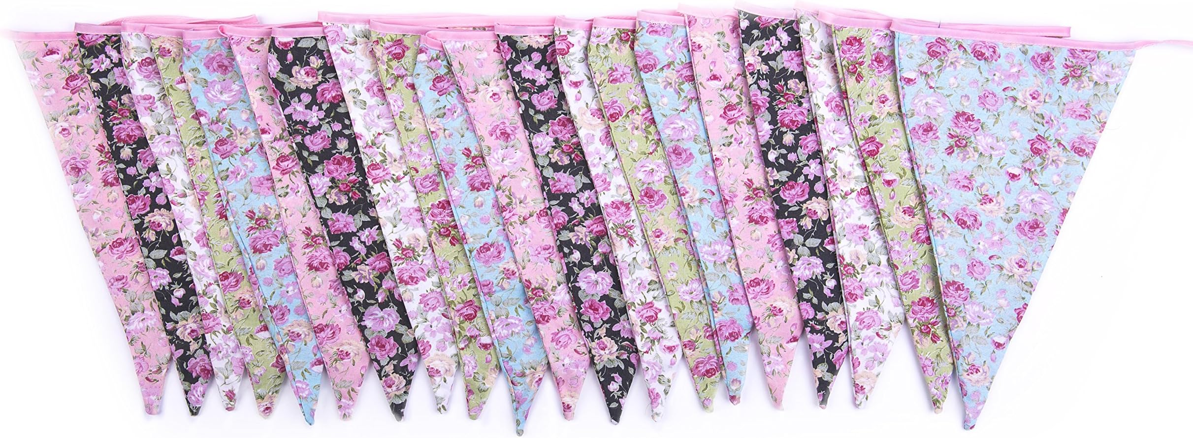 ASVP Shop Vintage Style Shabby Chic Country Garden Cotton Fabric Bunting