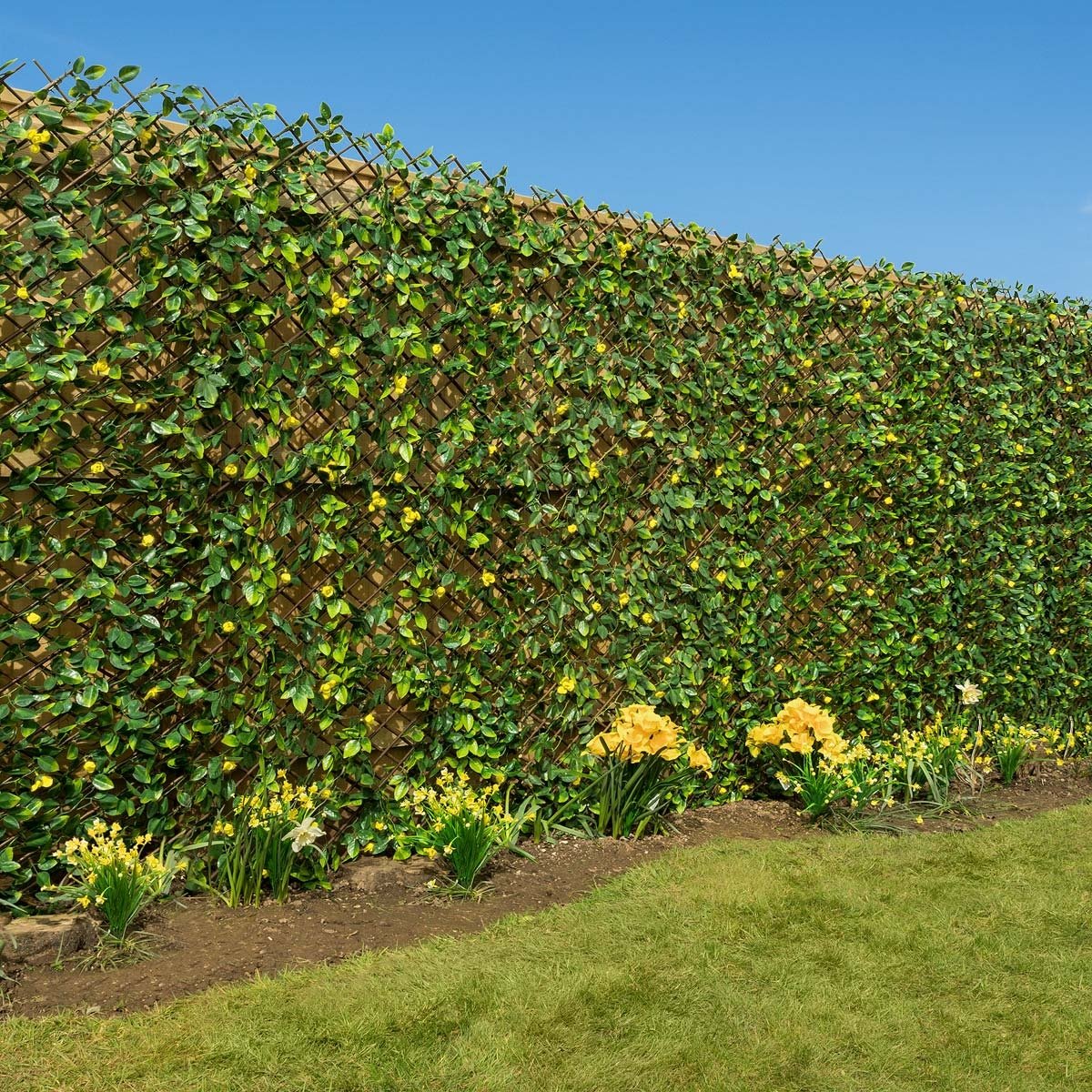 Christow Artificial Hedge Flower Garden Screening Expanding Trellis Privacy Screen 2 X 1m