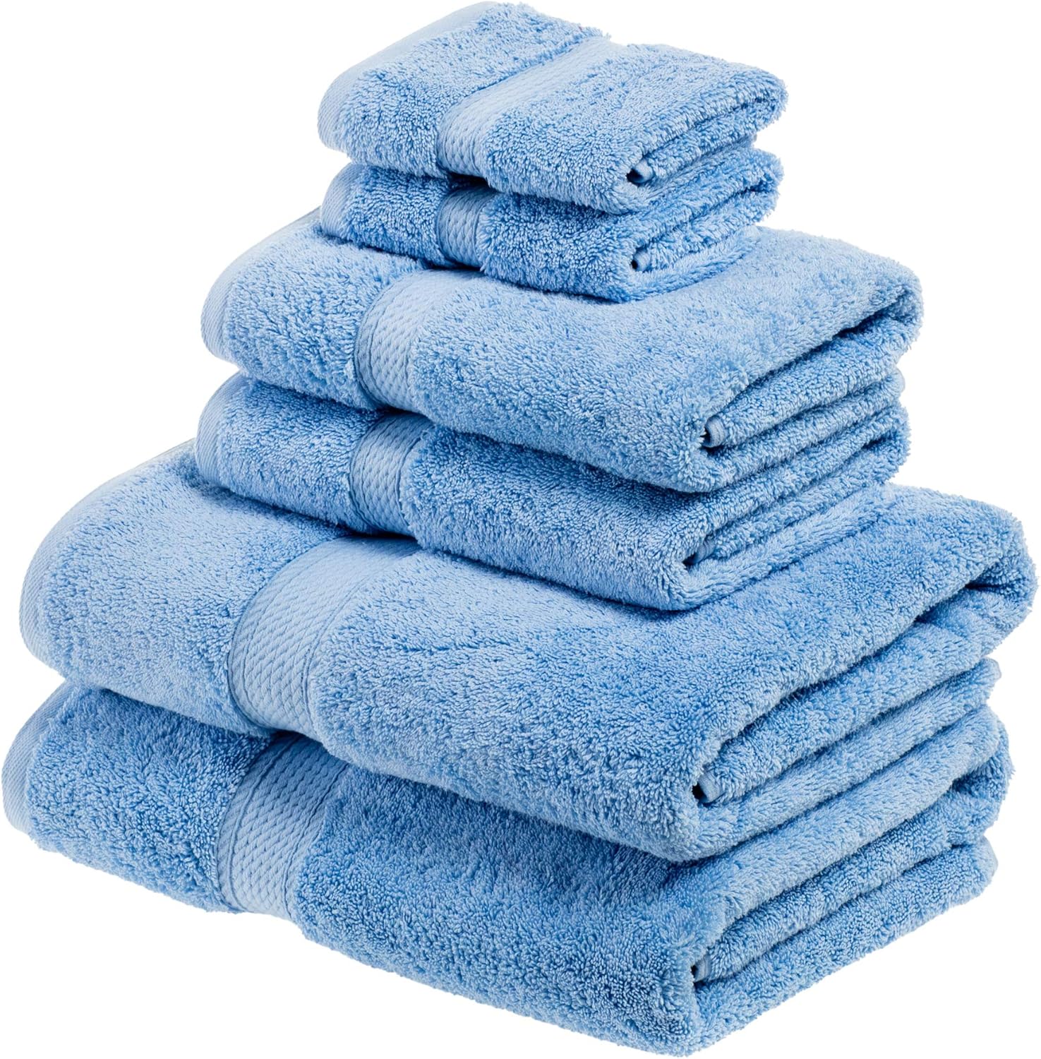 SUPERIOR Solid Egyptian Cotton 6-Piece Towel Set: Home & Kitchen