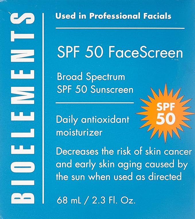 bioelements spf 50 face screen