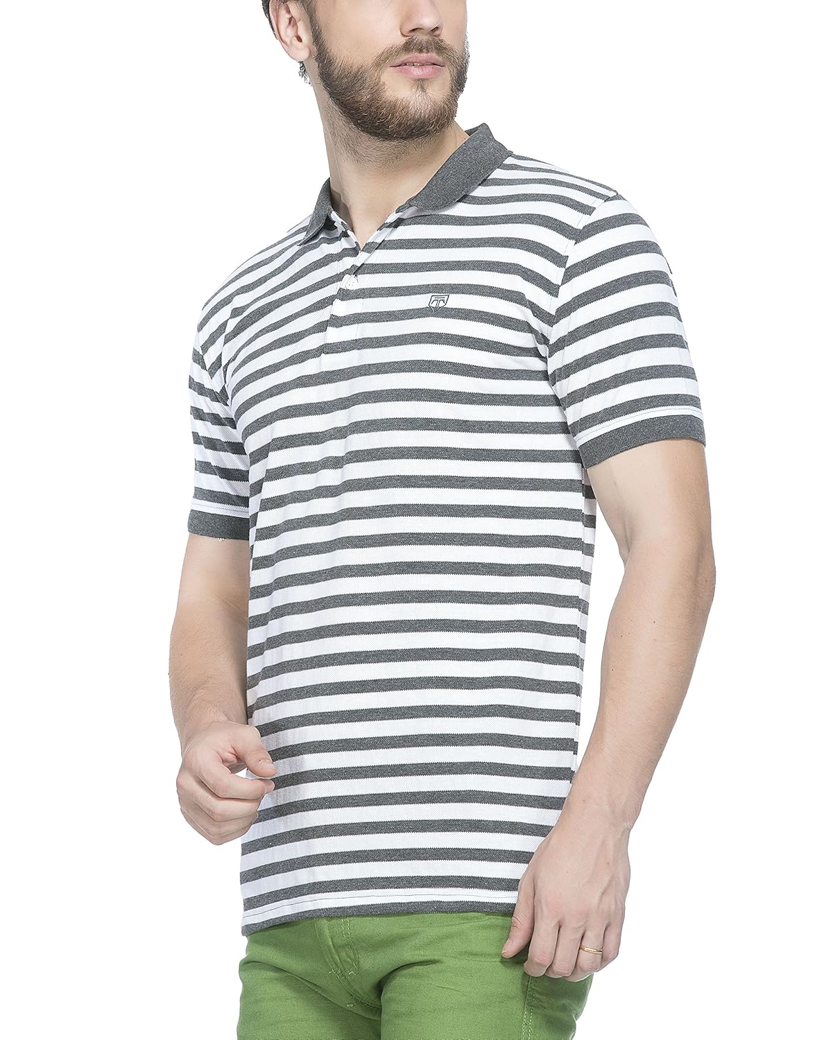 tinted men's cotton blend polo t-shirt