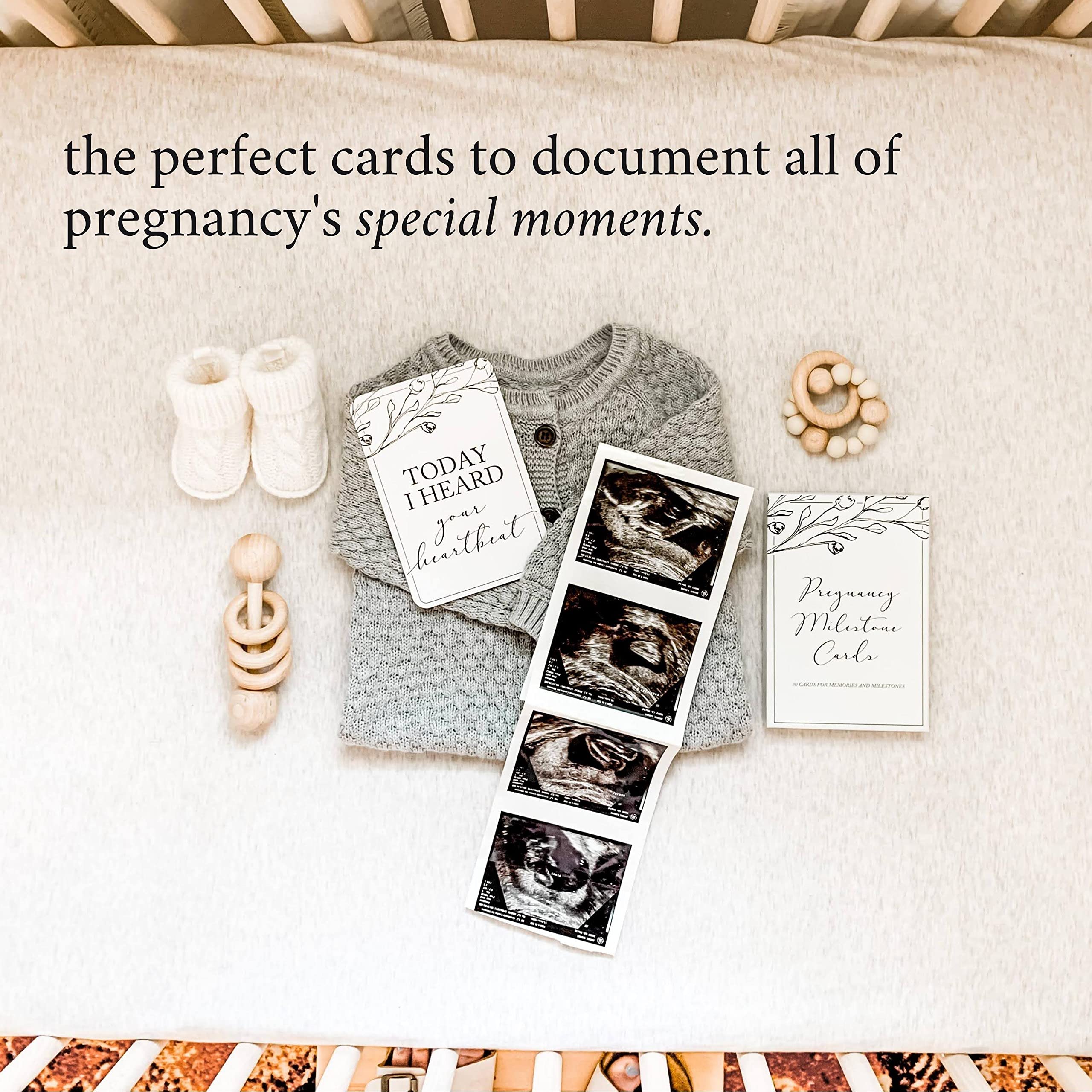 Baby Milestone Cards (19+11) - Weekly Baby Milestone Signs w/Hello World Newborn Sign, Announcement Sign - Birth Announcement Cards for New Moms