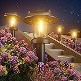 ALEPOD Solar Pathway Lights Outdoor - 8 Pack Solar Powered Garden Lights Waterproof IP65, Decor Landscape Lighting with Three Lighting Modes for Yard, Lawn, Walkway, Driveway, Warm White