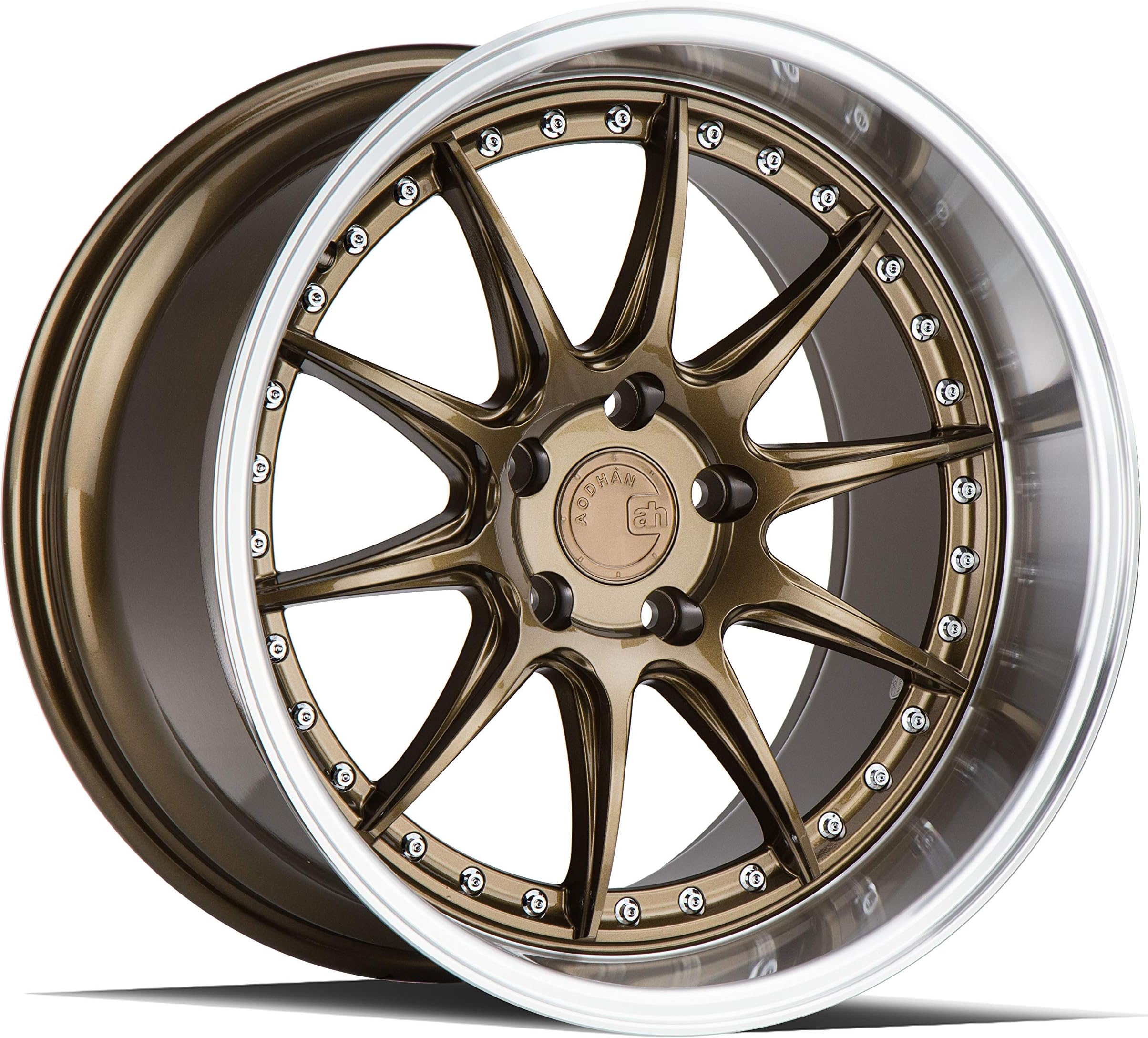 AodHan DS-07 Wheel - Bronze w/Machined Lip: 18x10.5 Wheel Size; 5x114.3 Lug Pattern; 73.1mm Hug Bore; 15mm Off Set.