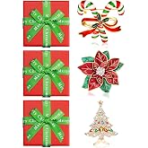 Hicarer Broches De Noël Pour Femmes - Lot De 9 Pins à Strass, Snowman, Sapins, Décorations Festives - 8