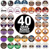 Perfect Samplers Dark Roast Coffee Pod Variety Pack - Pack for Keurig K Cups Coffee Makers, Bold 40 Count