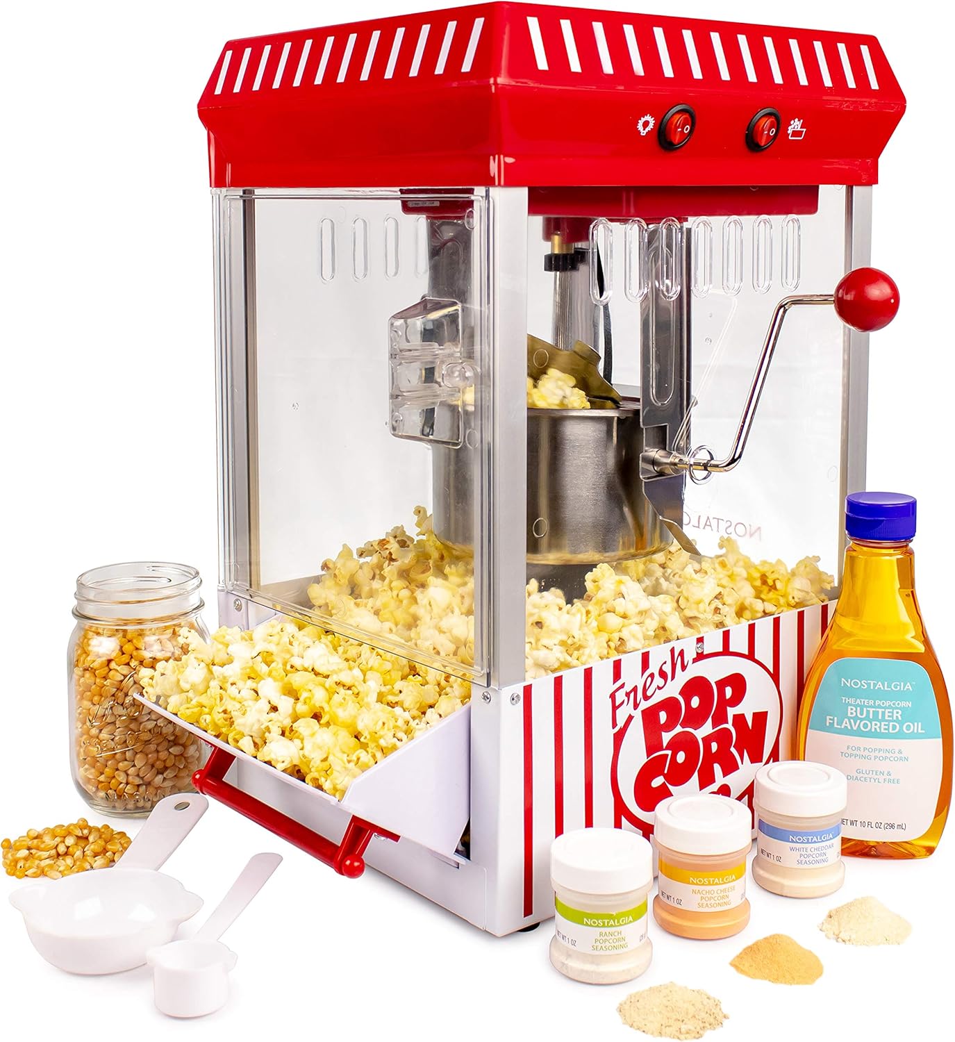 Nostalgia KPM200BUN 2.5-Ounce Kettle Popcorn Maker - Bonus Bundle