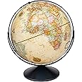 Replogle Eureka 16 inch desktop globe with up to date antique raised relief map and full swing gyromatic assembly. The beautiful antique color globe ball and vast amount of up-to-date information will peak the interest of any geographical connoisseur of all ages. This sturdy globe features over 4000 place names and political boundaries.