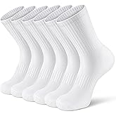 Airacker Athletic Socks Sport Running Calf Socks Performance Cushioned Breathable Crew Socks for Men Women(6 Pairs)