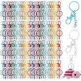 128 Pcs Colorful Swivel Snap Hook with Key Rings, Swivel Clasps Lanyard Clips Hooks, Lobster Claw Clasps Keychain Making Kit for Keychains DIY Crafts (16 Colors)