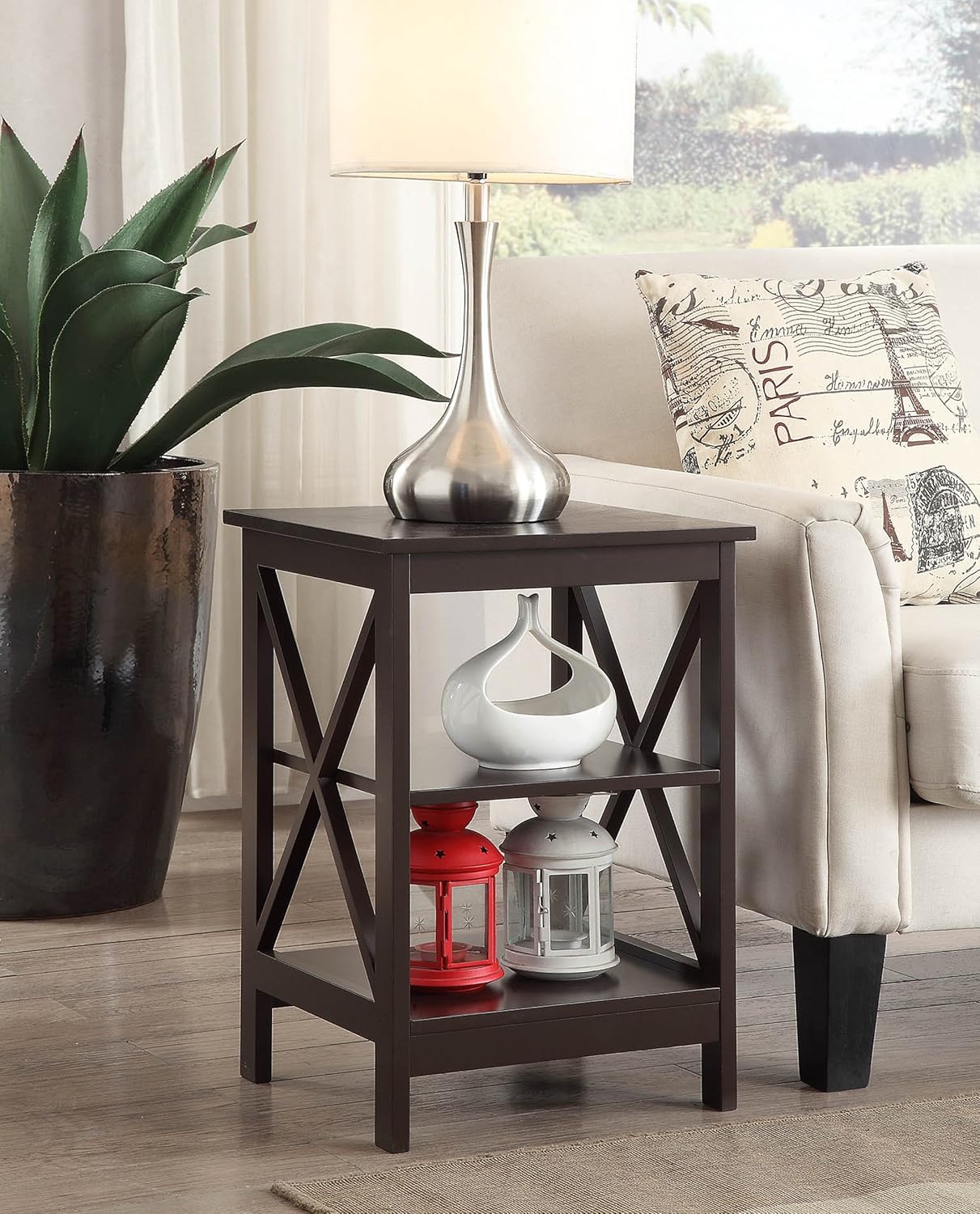 Convenience Concepts Oxford End Table, Espresso: Furniture & Decor