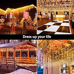 Brizled Icicle Lights, 29ft 360 LED Christmas