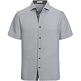 Alex Vando Mens Printed Dress Shirts Short Sleeve Easy Care Regular Fit Button Down Shirt