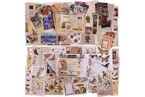 MITINU Scrapbook Supplies Pack (400 Pieces) for Art Journaling Bullet Junk Journal Supplies Planners DIY Vintage Stickers Craft Kits Notebook Collage Album Aesthetic Picture Frames (Nature&Art)