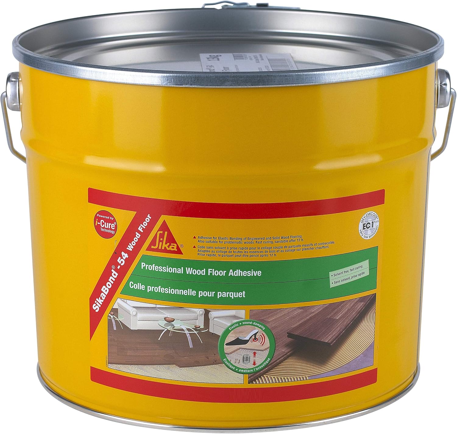 Sika - SikaBond 54 Professional - Parquet Wood Floor Adhesive - Fast Curing - Solvent Free - Interior Use Only - Beige - 6.5kg