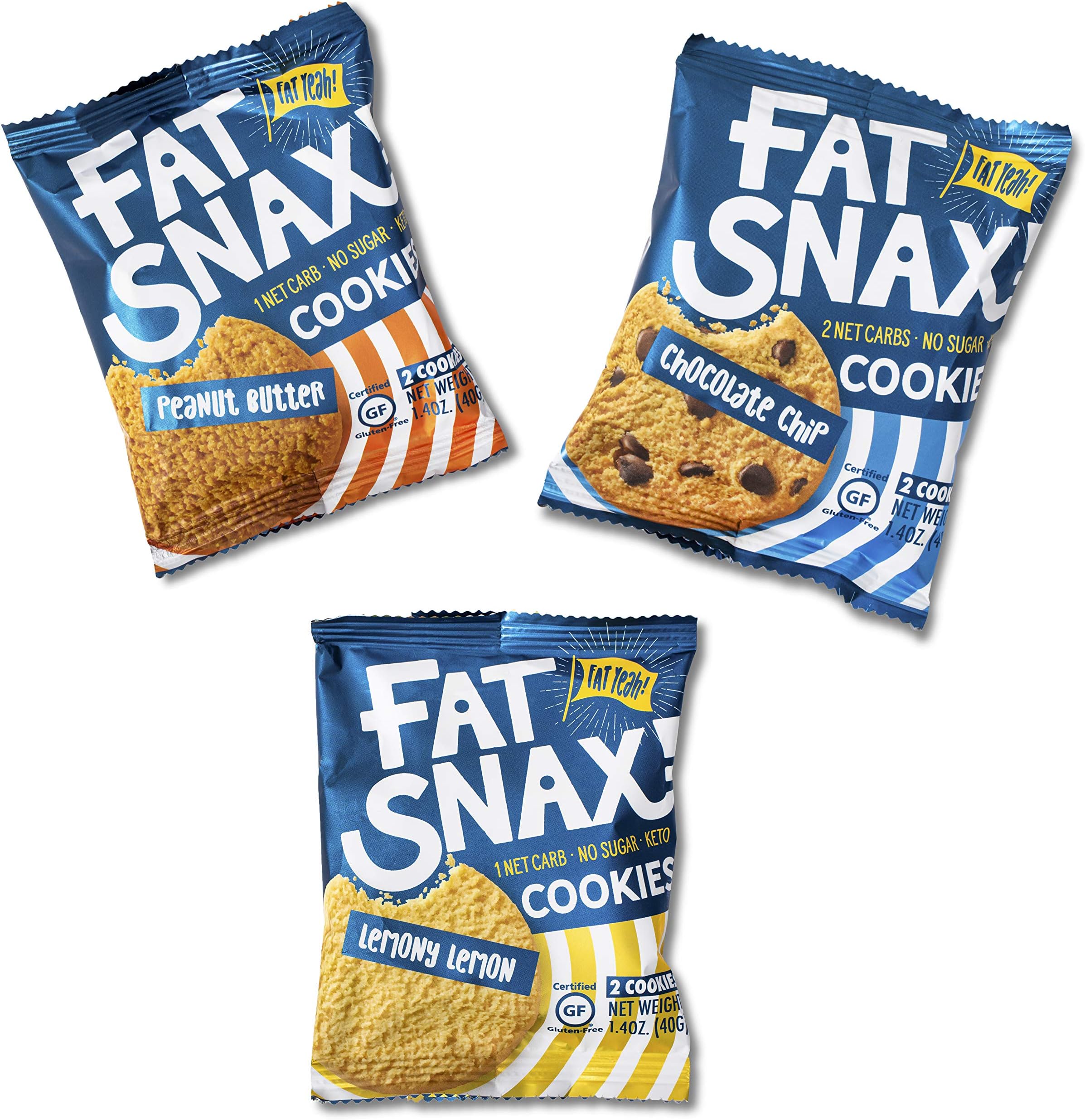 Fat Snax Cookies - Low Carb, Keto, and Sugar Free (Variety Pack, 24-pack (48 cookies)) - Keto-Friendly & Gluten-Free Snack Foods
