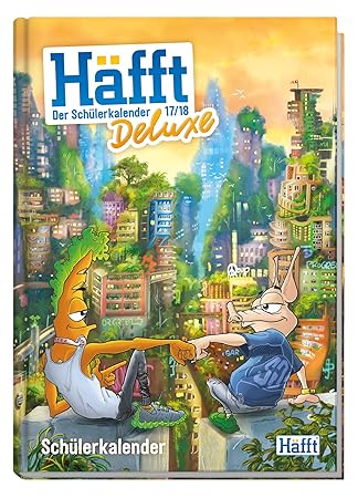 Häfft Deluxe A5 2017/2018 - Der Schülerkalender! Fadenheftung, wattiertes Hard-Cover, Schüler-Tagebuch/Hausaufgabenheft/Schül