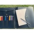 INNOYUMLIN Leather Sketchbook Cover With Pencil Holder - For 9x12 Sketchbook, Artist Portfolio