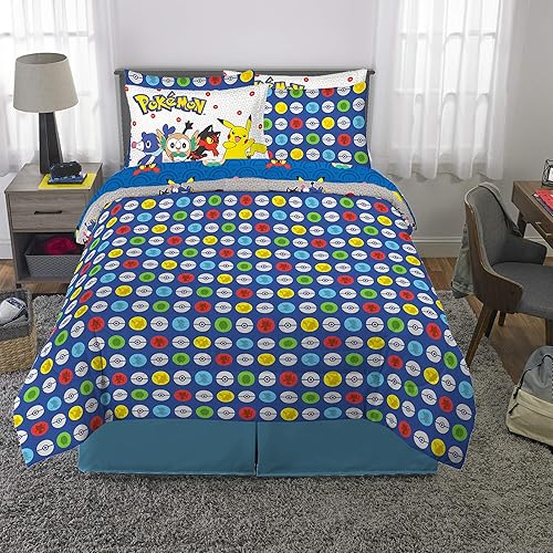 Franco Pokemon Anime Kids Comforter and Sheet Set with Sham,