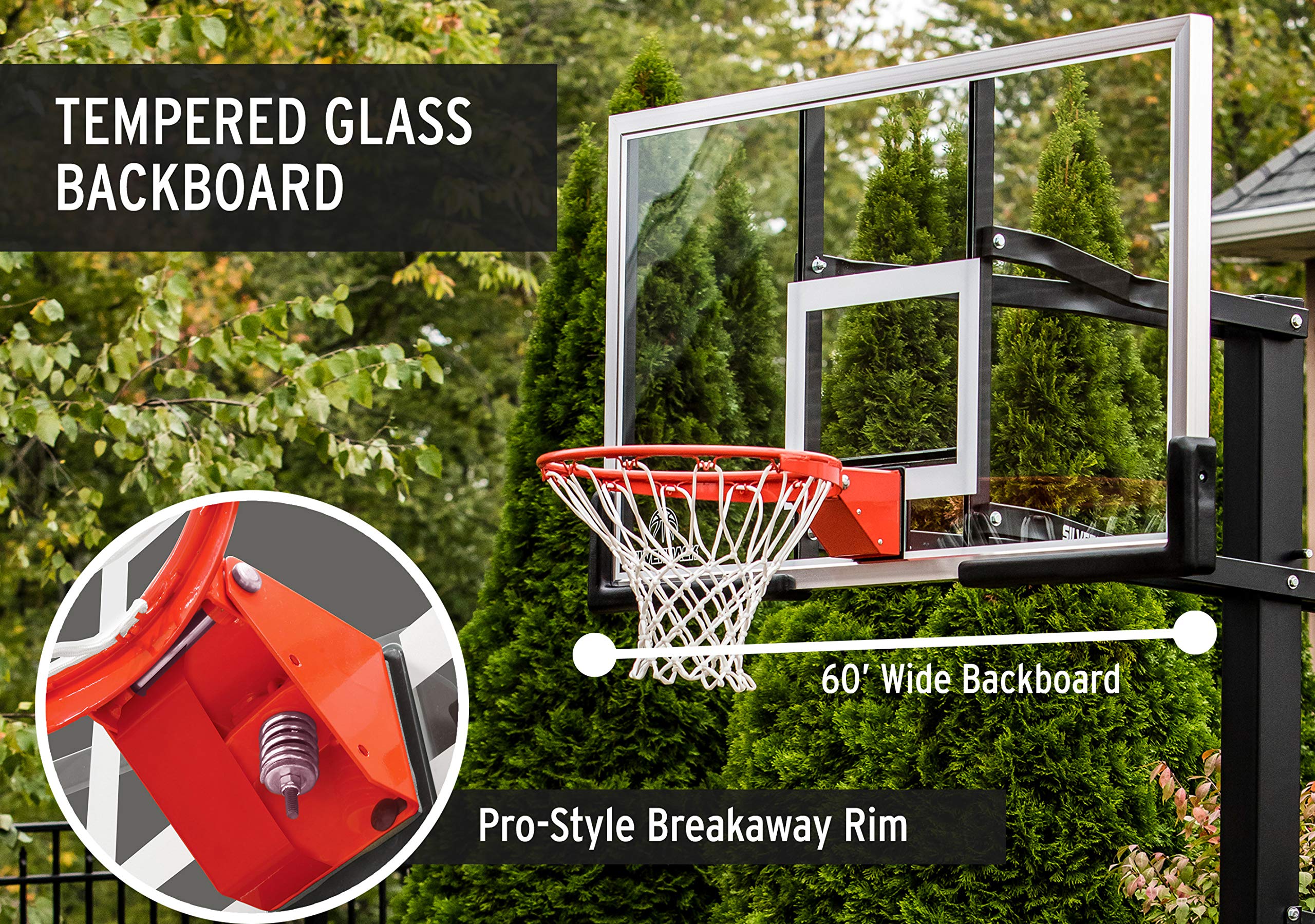 Silverback 60" InGround Basketball Hoop with AdjustableHeight