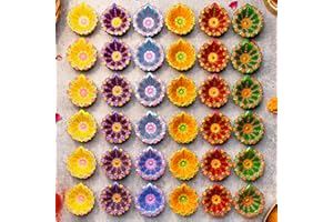 LETZ CELEBRATE (Pack of 36) Clay Diyas with Cotton Wick, Diwali Decorations for Home, Mitti Diyas for Pooja, Indian Pooja Decor for Mandir, Diwali Gifts, Earthen Lamp for Navratri Dussehra, Party Favors