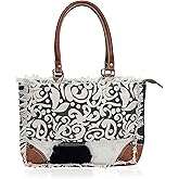 Upcycled Canvas & Leather Shoulder Bag Tote Crossbody Purse Leather Tote Bag Classic Canvas Tote