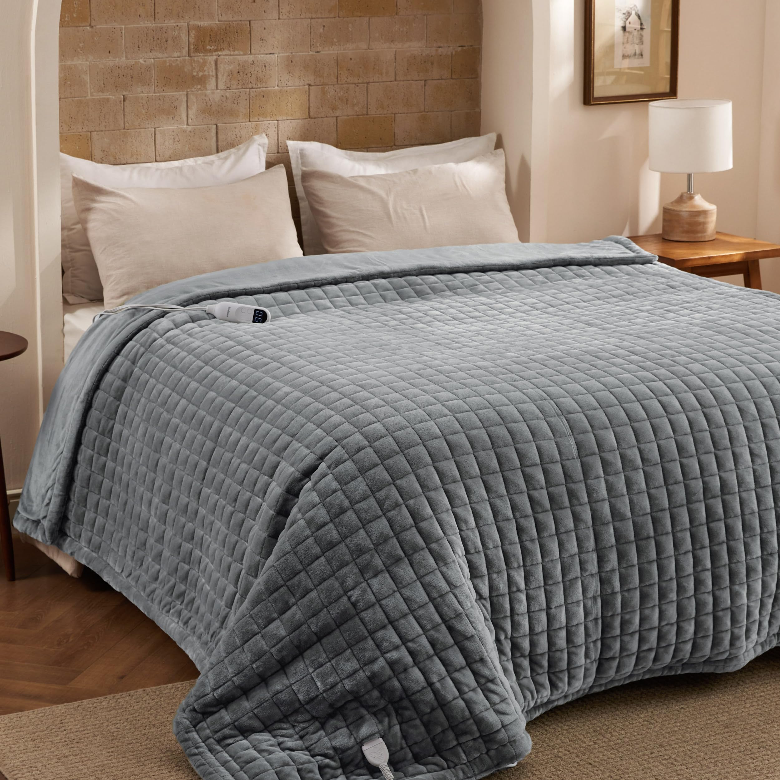 Photo 1 of Bedsure Electric Blanket Full Size - Quilted Heated Blanket Full, Soft Flannel Thick Heating Blanket with 10 Time Settings & 6 Heat Settings, Warm Gifts for Women Men (72x84 inches, Formal Gray)