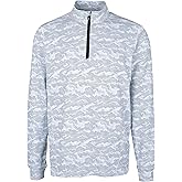 Cutter & Buck Mens Traverse Camo Print Stretch Quarter Zip Mens Big and Tall Pullover