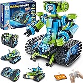 Sillbird Robot Car Building Kit with Remote Control STEM Gifts for Boys Ages 8-14, Technic Coding Stunt Racer Toys for Kids B