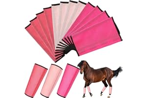 Bulyoou Set of 12 Mesh Fly Boots for Horse Breathable Mesh Horse Boots Protective Horse Leg Loose Wraps Horse Leggings for Preventing Flies and Mosquitoes Bites