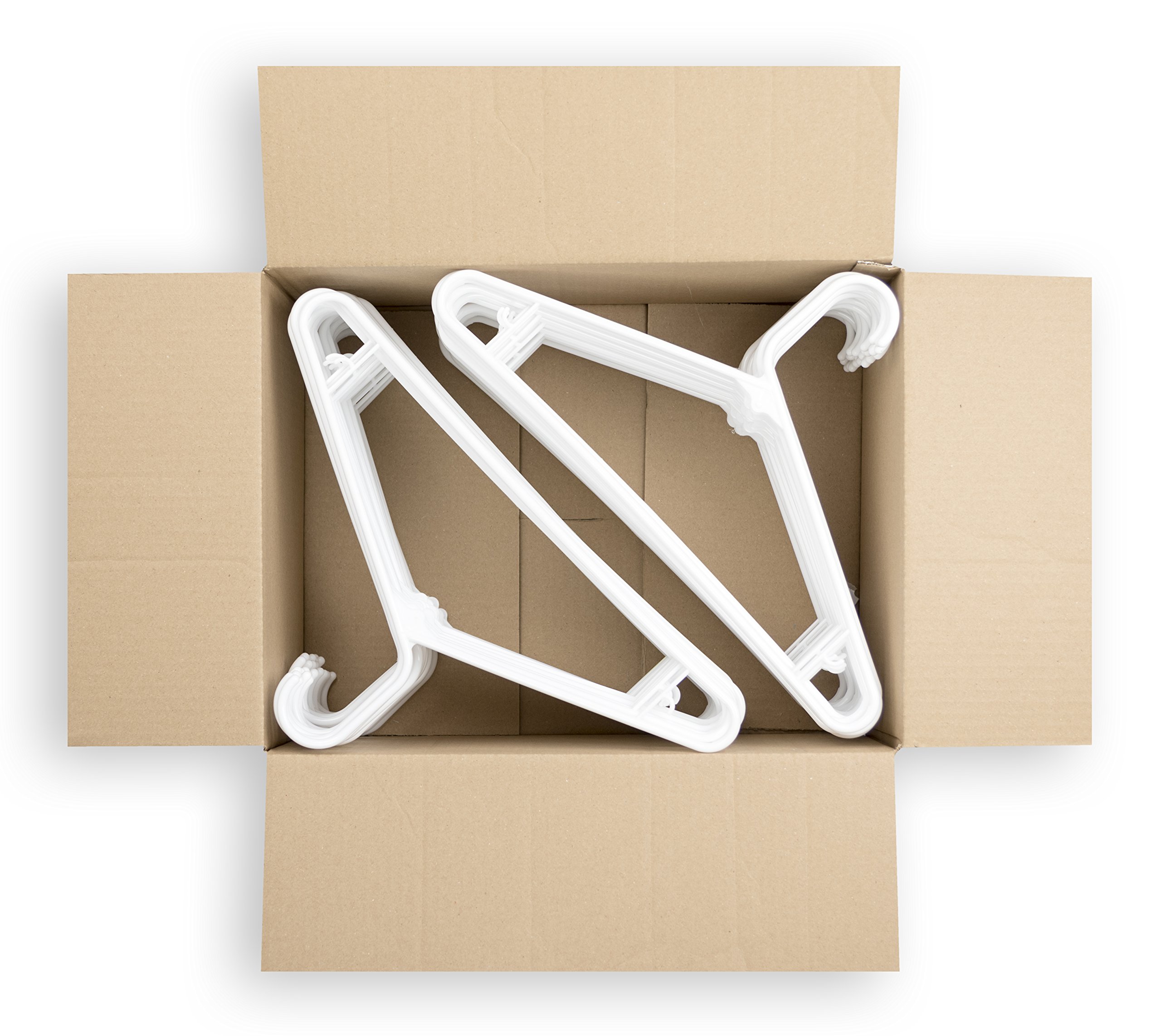 Neaties USA Made White Plastic Hangers with Bar Hooks, 30pk