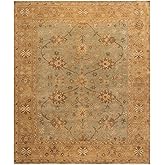 SAFAVIEH Oushak Collection Area Rug - 10' x 14', Light Blue & Gold, Hand-Knotted Traditional Oriental Wool, Ideal for High Tr