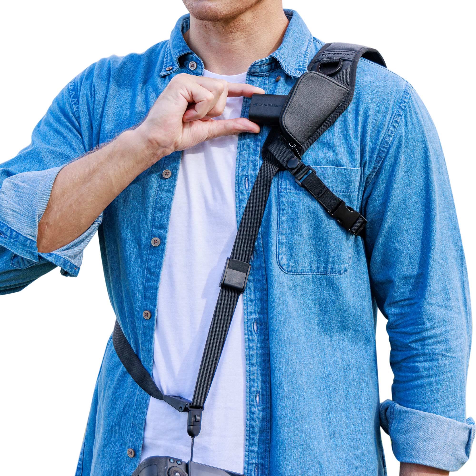 PROfezzion Camera Shoulder Sling Strap with Metal Secure Quick Release Buckle for Canon EOS 2000D 850D 5D 6D 7D R100 R50 R10 R8 R7 R6 R5 R3 Sony A7 A7S A7R A9 A1 A6700 A6600 A6400 ZVE1 ZVE10 & More
