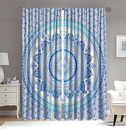 Amazon Com Gdonline Blue Ombre Mandala Wall Hanging Cotton