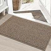 BEQHAUSE Dirt Trapper Door Mat 24" x 36", Non-Slip Washable Doormats Entrance Mat, Dirt Resistant and Absorbent Welcome Mat, Low Profile Floor Mats for Front Back Door and Entryway, Beige