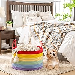 KAKAMAY Large Blanket Basket (20"x13"),Woven