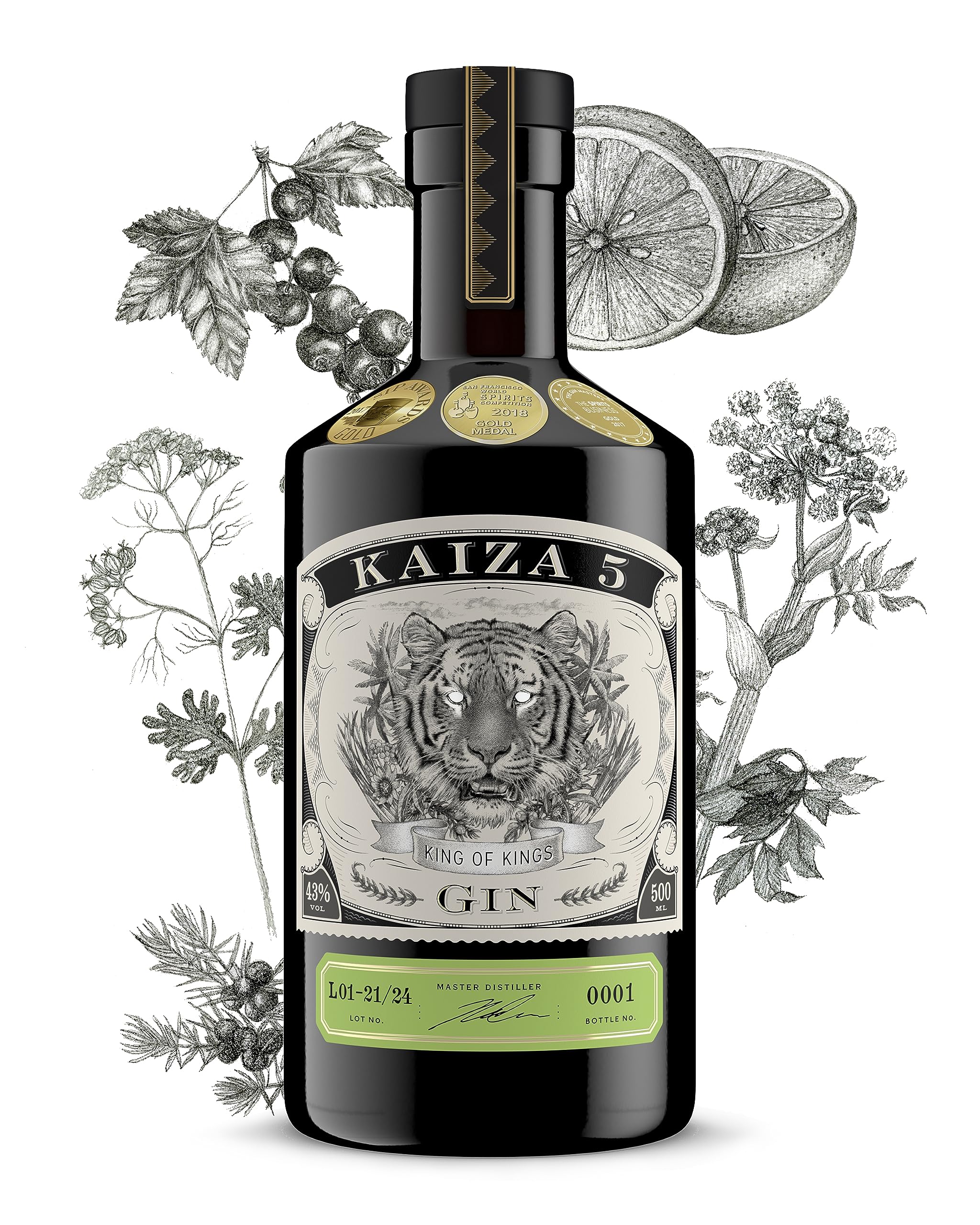 KAIZA 5 GIN - 0,5 l - 43% | Der ausgezeichnete Gin aus Südafrika/Kapstadt | Frisch, weich, exotisch mit schwarzer Johannisbeere und Grapefruit 9