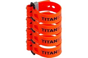 TITANSTRAPS Titan Utility Straps – Mini Straps Set to Organize Computer Cables, Arts & Crafts, and Fishing Rods (6" Length / 4-Pack, Fire)