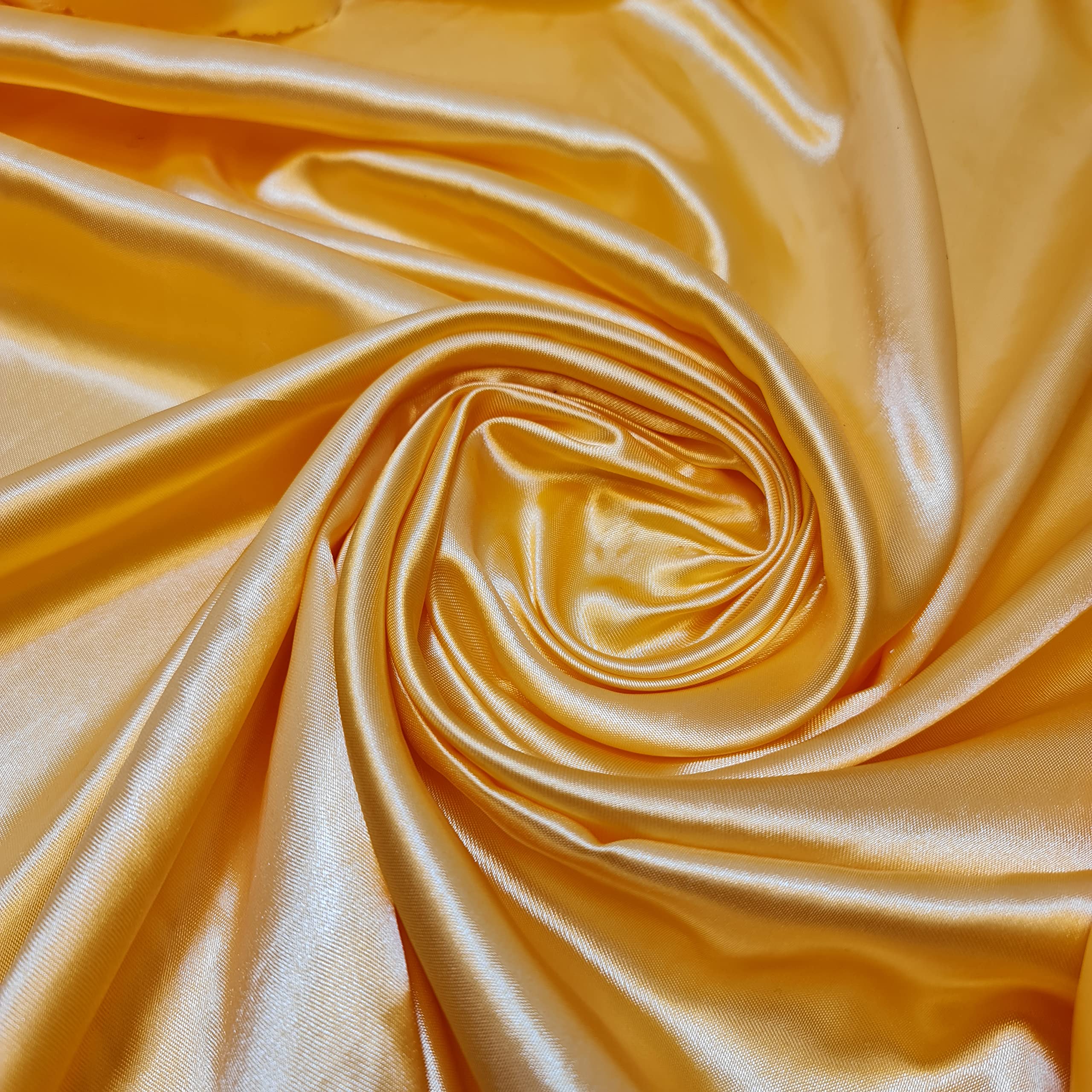 Clearance Silky Satin Dress Craft Fabric Plain Satin Luxury Wedding Material 58" (Sunset Orange, 2 Meter)