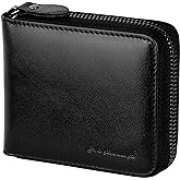 Admetus Men's Genuine Leather Short Zip-around Bifold Wallet