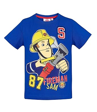 Feuerwehrmann Sam Jungen T-Shirt - Blau