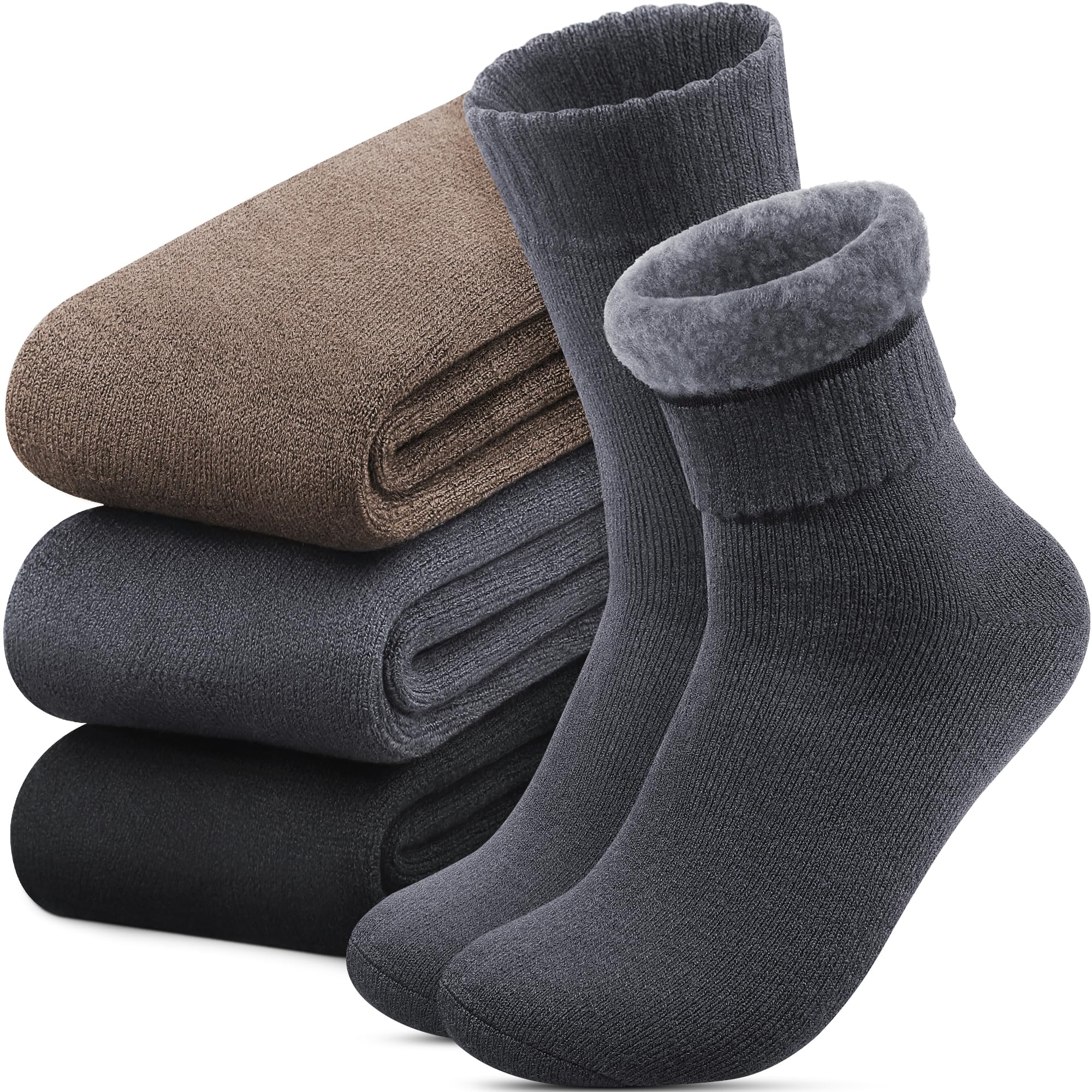 Reamphy Thermosocken Herren, Dicke Warme Socken Herren, Winter Atmungsaktives Thermo Socken Männer Wintersocken Outdoor, 39-46
