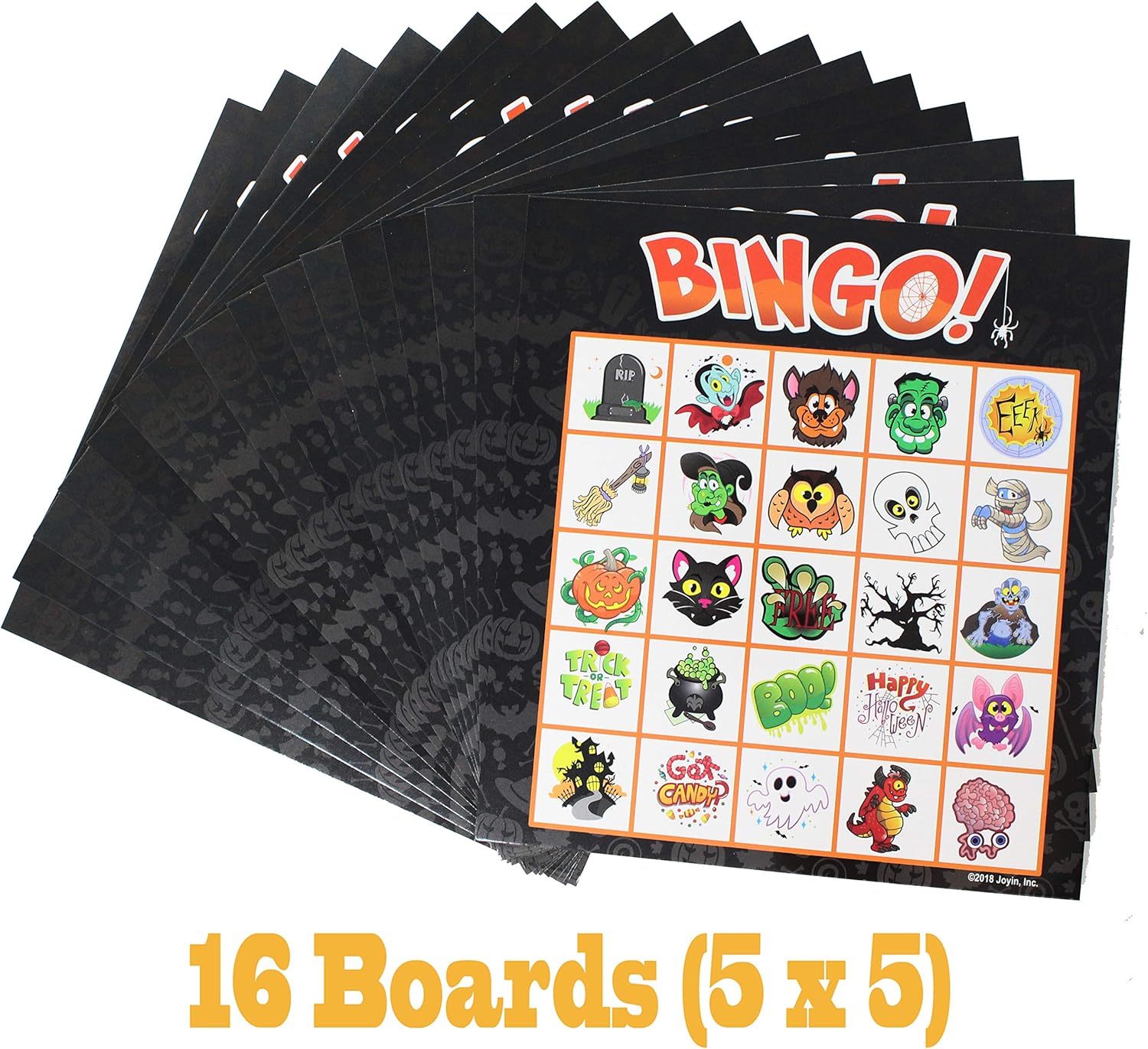 JOYIN 32 Halloween Bingo Game Cards (4x4 & 5x5) – 16 Players for Halloween Party Card Games, School Classroom Games, Trick or Treating, Halloween Party Favors Supplies, Family Activity: Toys & Games